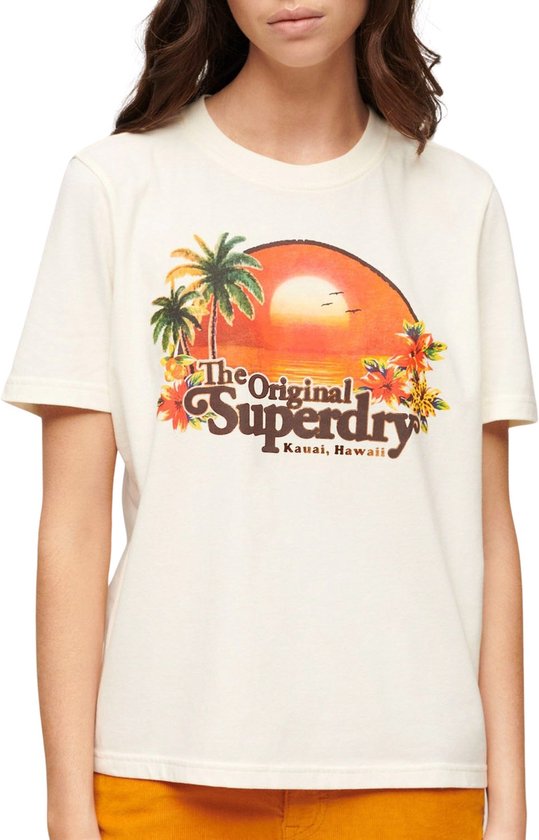 Superdry Travel Souvenir T-shirt Vrouwen - Maat 36