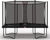 BERG Trampoline Ultim Favorit met Veiligheidsnet - Safetynet Comfort - 330 x 220 cm - Zwart - Met Ladder en Afdekhoes Extra Strong Zwart