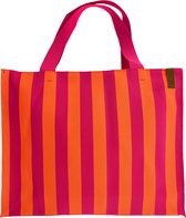 LOT83 Shopper Lara - Tote bag - Boodschappentas - Handtas - Roze & Oranje Gestreept - 35 x 45 cm