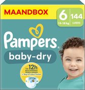 Pampers - Bébé Dry - Taille 6 - Boîte mensuelle - 144 couches - 13/18 KG