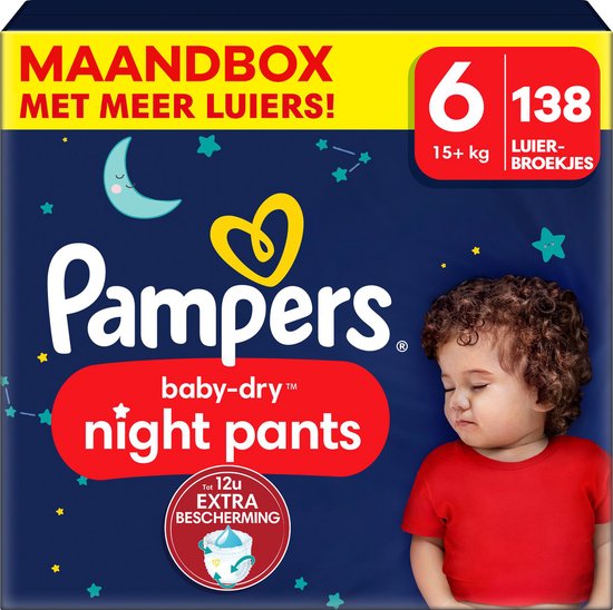 Pampers Night Pants - Maat 6 (15kg+) - 138 luierbroekjes - Maandbox - Pampers