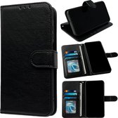 Casemania Hoesje Geschikt voor Samsung Galaxy A15 Zwart - Luxe Kunstlederen Portemonnee Book Case