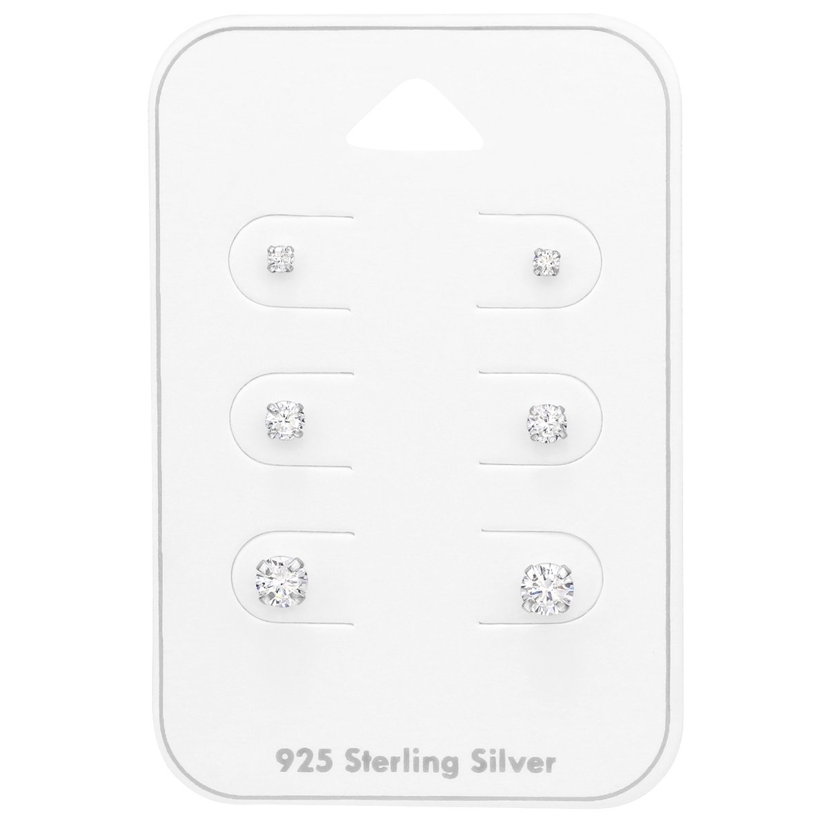 Zilveren oorknopjes setje zirkonia | 2mm – 3mm – 4mm set | kristal oorbellen Zilver | Zilverana | Sterling 925 Silver