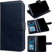 Casemania Hoesje Geschikt voor Samsung Galaxy A25 - Blauw - Luxe Kunstlederen Portemonnee Book Case