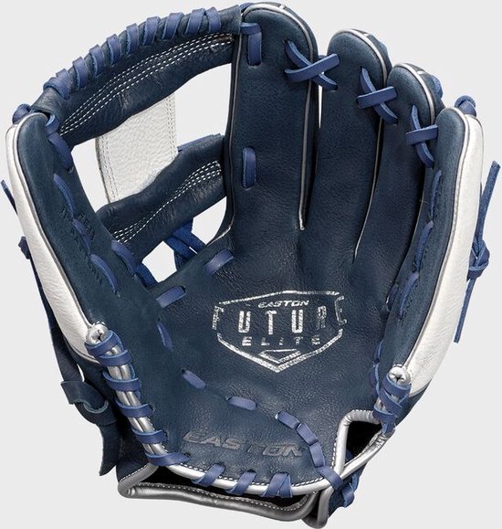 Foto: Easton future elite honkbalhandschoen 11 navy wit rht rechtsgooiend 