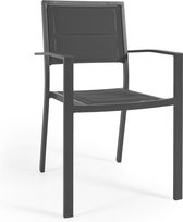 Kave Home - Chaise de jardin Sirley en aluminium et textile en noir
