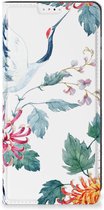 Wallet Bookcase Geschikt voor Samsung Galaxy A25 Telefoonhoesje Bird Flowers