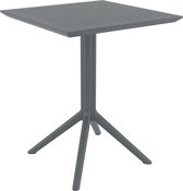 CLP Sky klaptafel - Inklapbare tafel - Rond of vierkant - Tuintafel - Voor binnen en buiten - UV-bestendig - Weerbestendig donkergrijs vierkant