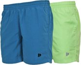 2-Pack Donnay Sport/Zwemshort Toon - Sportbroek - Heren - Petrol-blue/Lemon-green (618) - maat S