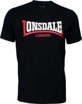 Lonsdale Classic T-Shirt Two Tone Zwart - Maat: L