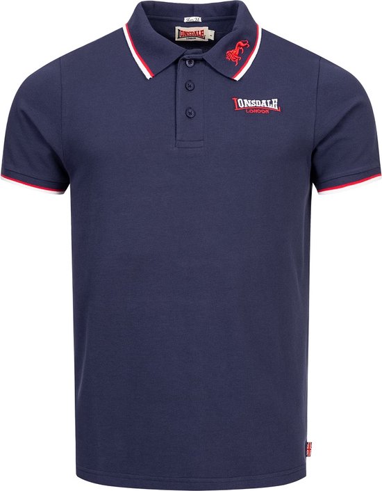 Lonsdale Slimfit Polo The Lion Donkerblauw - Maat: S