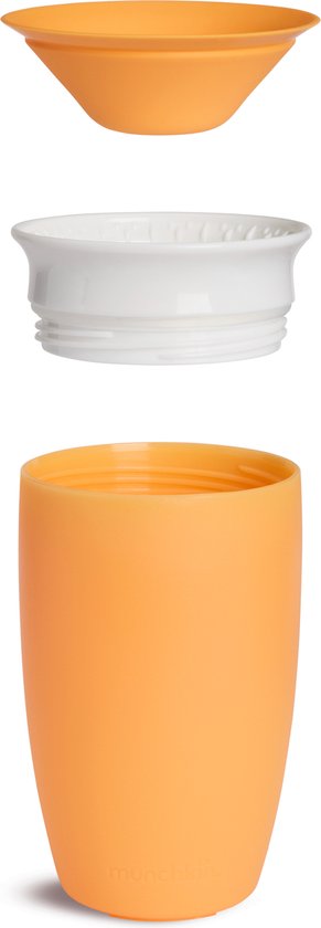 Munchkin Miracle Anti-Lek 360° Drinkbeker - Sippy Cup - Oefenbeker voor Baby en Kind - 296ml - Oranje - Munchkin