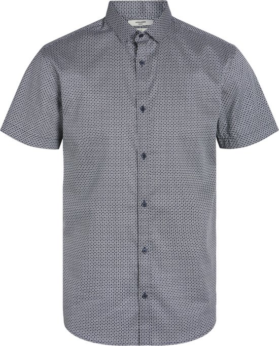 Jack & Jones Overhemd Jprblacardiff Print Shirt S/s Ss24 12254795 Navy Blazer/confort Fl Mannen Maat - S