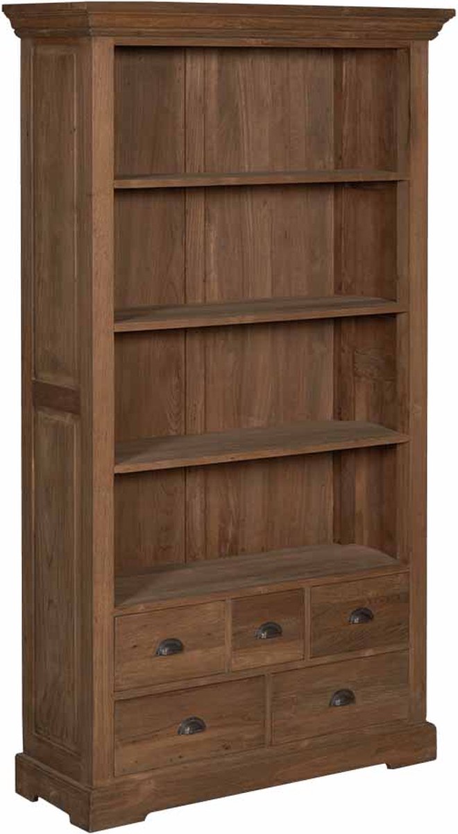 Tower Living Bologna Boekenkast teakhout 111x40x191 cm - Naturel