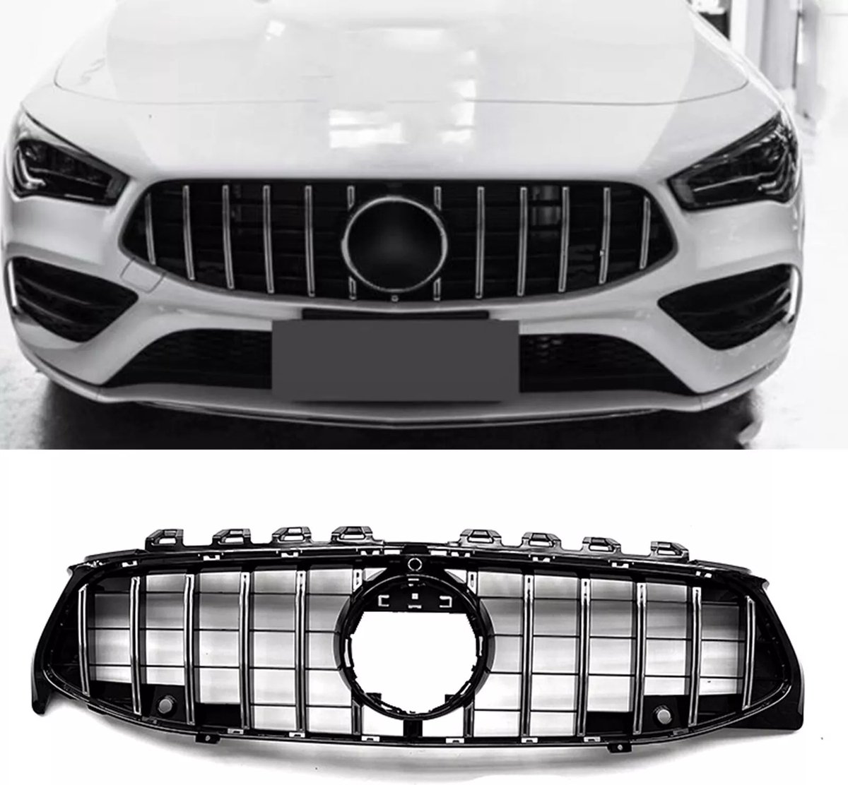 GT Grill geschikt voor Mercedes w118 CLA Chrome ZONDER 360 frontcamera