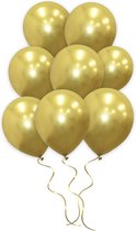 LUQ - Luxe Chrome Gouden Helium Ballonnen - 100 stuks - Verjaardag Versiering - Decoratie - Latex Ballon Chrome Goud