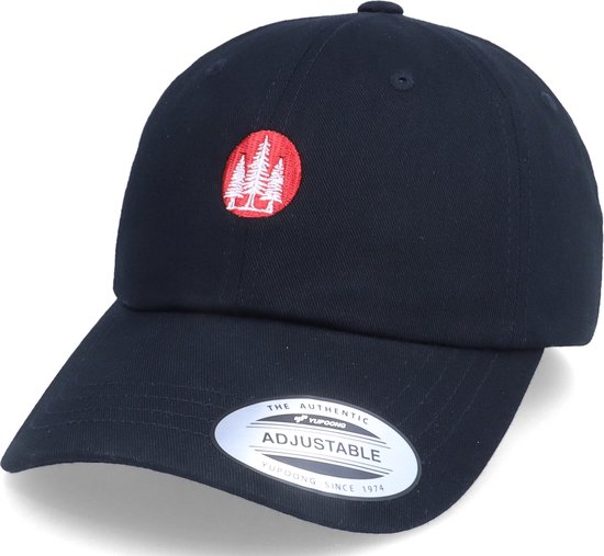 Hatstore- Pine Tree Logo Black Dad Cap - Iconic Cap