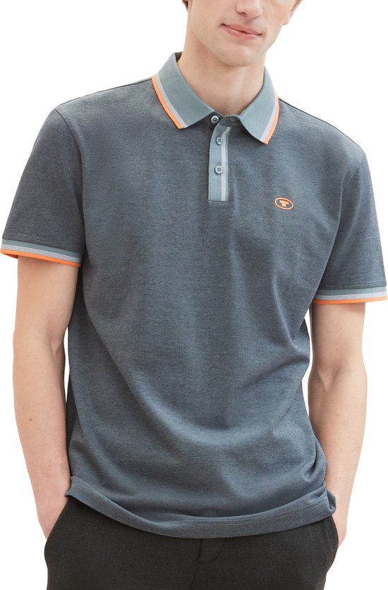 TOM TAILOR polo with detailed collar Heren Poloshirt - Maat M