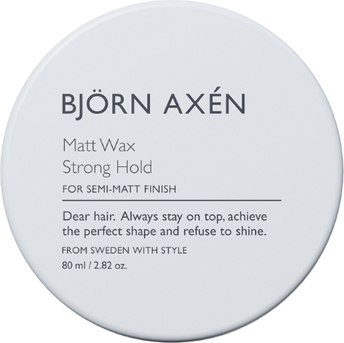 Björn Axén Matt Wax – Sterke Hold & Natuurlijk Matte Finish – Stylingwax Voor Kort Tot Halflang Haar – Textuur, Volume & Flexibele Controle – Plakt Niet – Professionele Kwaliteit – 80 ml – Voor Hem & Haar – Frisse Geur