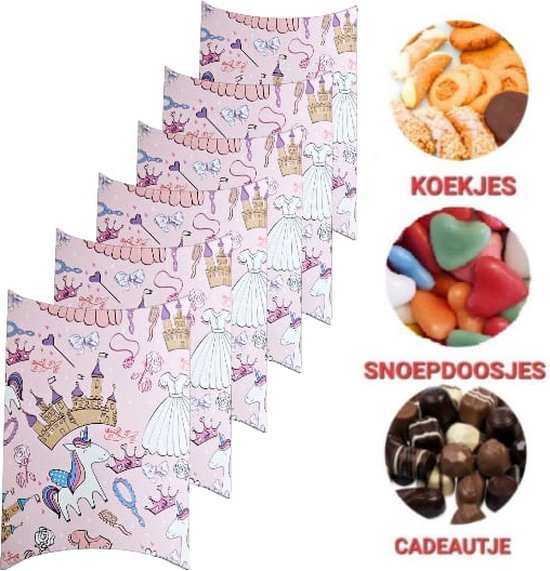 Foto: Feest inpakdoosje 9 stuks roze 14x10 cm traktatie verjaardag happy eenhoorn feest babyshower decoratie bonbons verpakking kleine cadeau doos snoepdoosje koekjes doosjes giftdoosje inpakdoosje