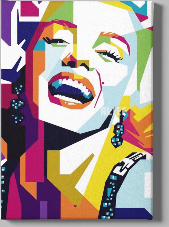 Peinture sur toile - Personne célèbre - Marilyn Monroe - Décoration murale - Abstrait - 60x40 cm