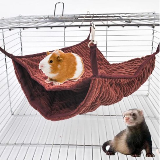 QeeHeng Cavia Fret Rat Hangmat - Cavia Hangtunnel Bed voor huisdier, hangmat voor kleine dieren Hamster Chinchilla Glider Fret Hideout Slaapkooi