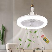 Plafondventilator - Incl LED-Verlichting En Afstandsbediening - 30 W - 3 Kleuren , 3 Snelheden, Moderne Woonkamerverlichting - Wit - Dimbaar
