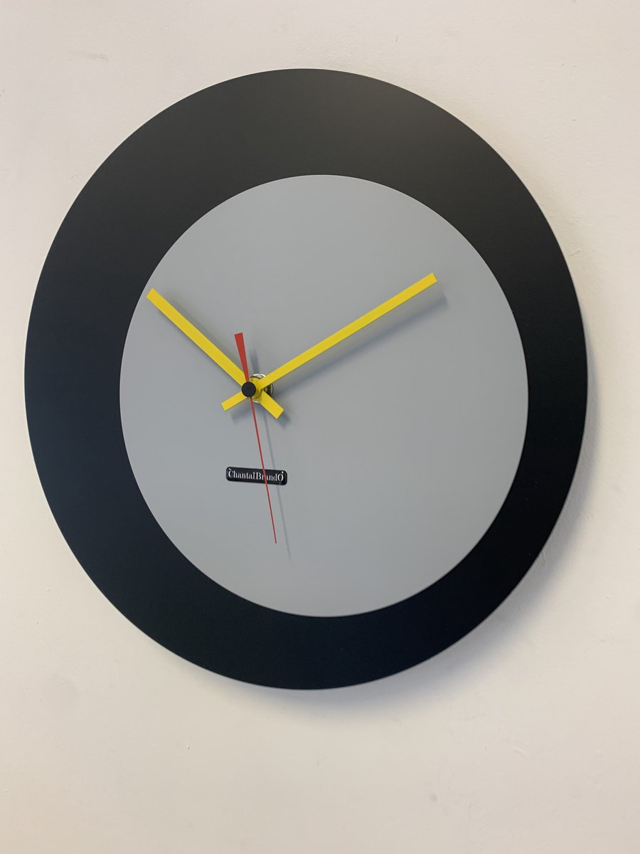 ChantalBrandO wandklok ECLIPS Zwart & Grijs Modern Design