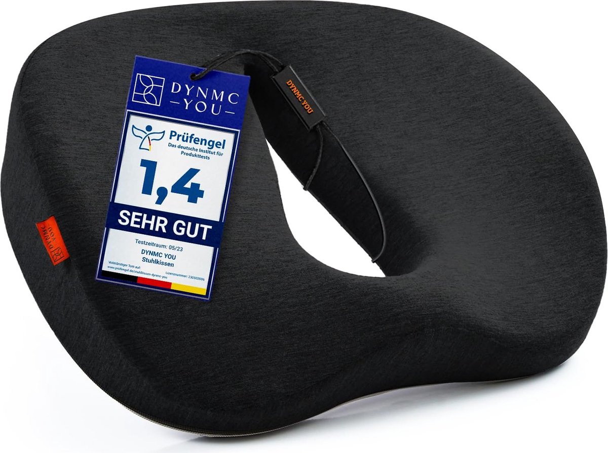 Ergonomische Zitring Stuitbeen - Comfortabel zitkussen van traagschuim - Premium stuitbeenkussen voor ontspannen zitten - Modern Donut Kussen - Zwart
