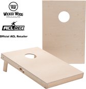 Officiële Wicked Wood Cornhole Set Inclusief 2 Boards, 2x4 Cornhole Zakjes / Bags - 90x60cm - Blanco