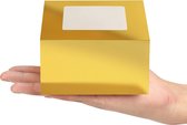 MGM Trading Goud Papier Hobby Enkele Bakkerij Gebak Doosjes met Raam (50 Pak) – 10,16 x 10,16 x 5,7 cm – Wegwerp Verpakking Doosjes – Koekjes, Cupcakes, Desserts & Taartjes
