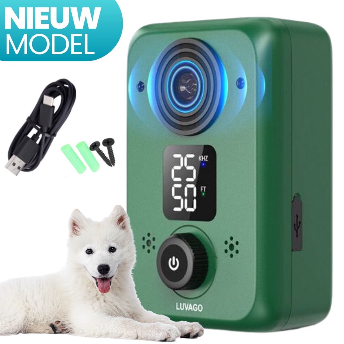 Antibell Ultrasonico Portatile Per Cani - Ricaricabile USB, Torcia LED, 3 Canali Per Taglie Diverse - Foto 9
