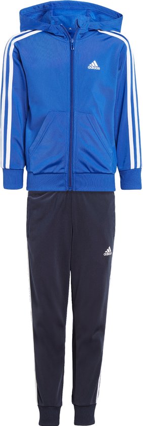 adidas Sportswear Essentials 3-Stripes Shiny Trainingspak - Kinderen - Blauw- 110