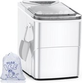 Ice Cube Machine 6 Minute Worktop Ice Maker 2 Litres with Ice Spoon and Basket LED Display for Office and Kitchen