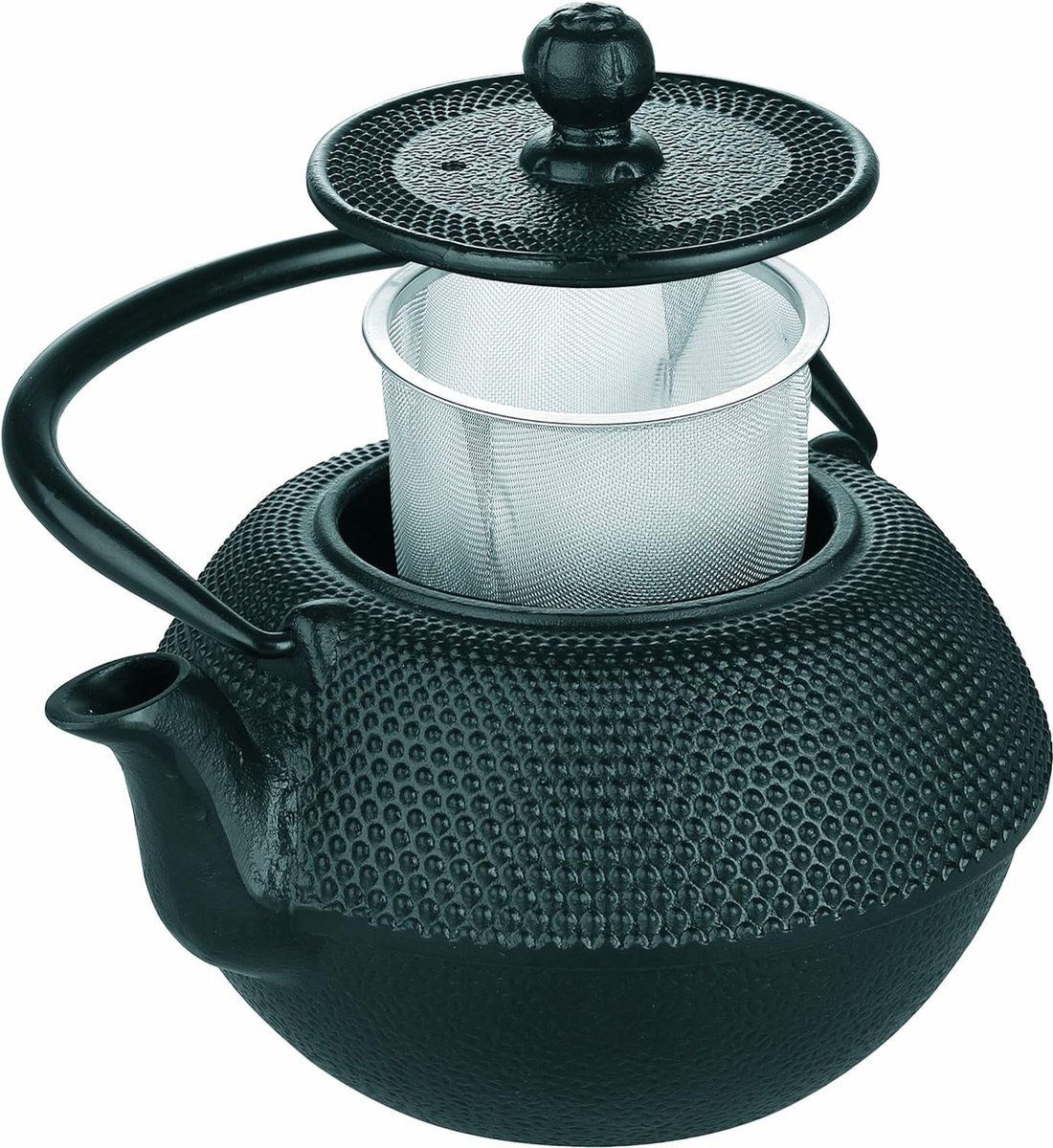 Gietijzeren theepot zwart 0 3 liter geëmailleerde binnenkant geschikt voor inductie