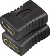 HDMI High Speed Adapter - Plat Ontwerp, Vergulde Contacten, Ideaal voor Full HD - Zwart