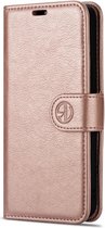 Hoesje geschikt voor Samsung Galaxy A55 5G hoesje/book case met pasjeshouder hoge kwaliteit kleur Rose goud