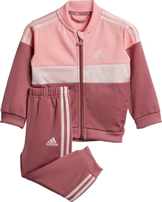 adidas Sportswear Tiberio 3-Stripes Colorblock Shiny Trainingspak Kids - Kinderen - Roze- 98