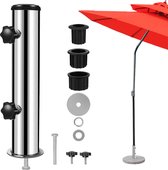 Tuinparasolstandaard, universele tuinparasol-standpijp Parapluhouder met 3 vergrendelwielen (48/38/32 mm), parasolbasis-standpijp voor granieten plaat, marmerblok, cementpaneel