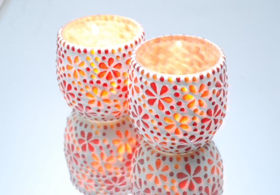 Handgemaakte Crackle Stuk Glas Mozaïek Craft Etherische Olie Brander Thee Licht Handgemaakte Crackle Stuk Glas Mozaïek Craft Etherische Olie Brander Thee Licht