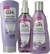 Guhl set: Hyaluron shampoo 250ml, conditioner 200ml en verzorging serum 150ml in een transparant geschenktasje