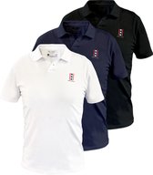 J.A.C. 3-PACK Polo - Dry Fit- Amsterdam Heren Poloshirt Sportpolo Zwart/Wit/Blauw Maat L