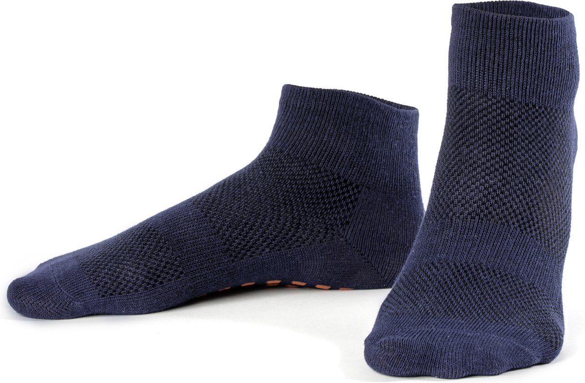 Ecorare® - Yogasokken - Lage gripsokken - Sportsokken - Marineblauw - Maat M
