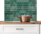 Spatscherm keuken 90x60 cm - Kookplaat achterwand Tegels - Groen - Design - Structuren - Muurbeschermer - Spatwand fornuis - Hoogwaardig aluminium