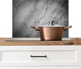 Spatscherm keuken 70x50 cm - Kookplaat achterwand Beton - Grijs - Ruig - Industrieel - Vintage - Muurbeschermer - Spatwand fornuis - Hoogwaardig aluminium