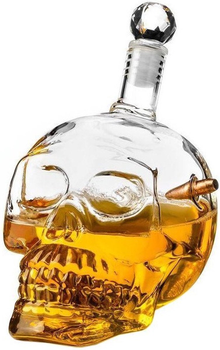Skull head whiskey karaf - schedel karaf 700 ml - dood geschoten