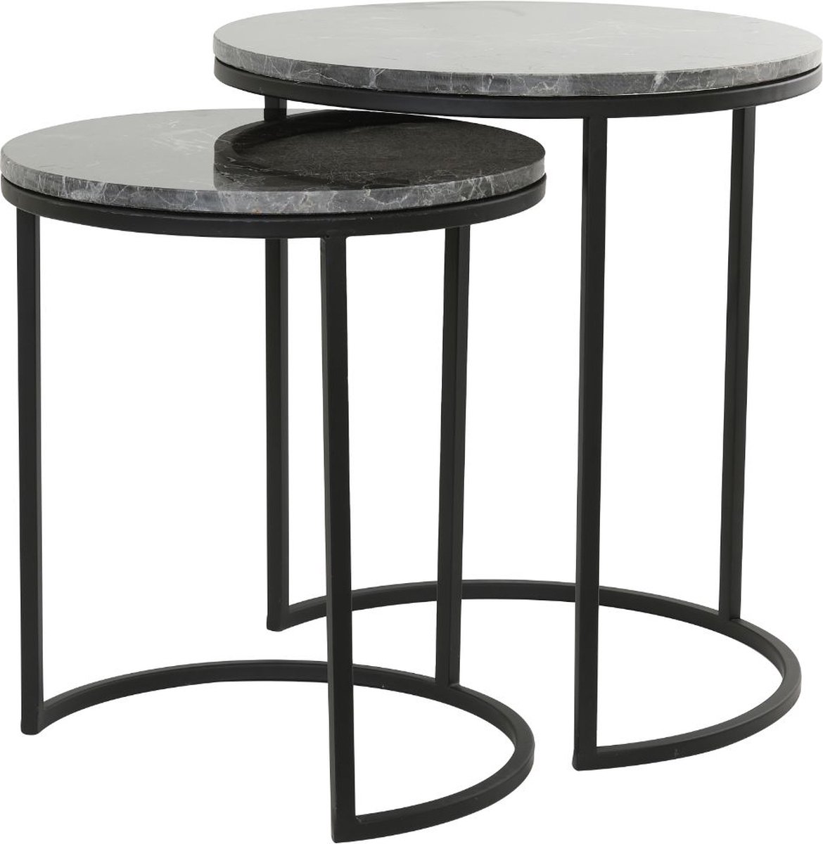 Bijzettafel Alfio - Zwart - Ø49cm - Modern