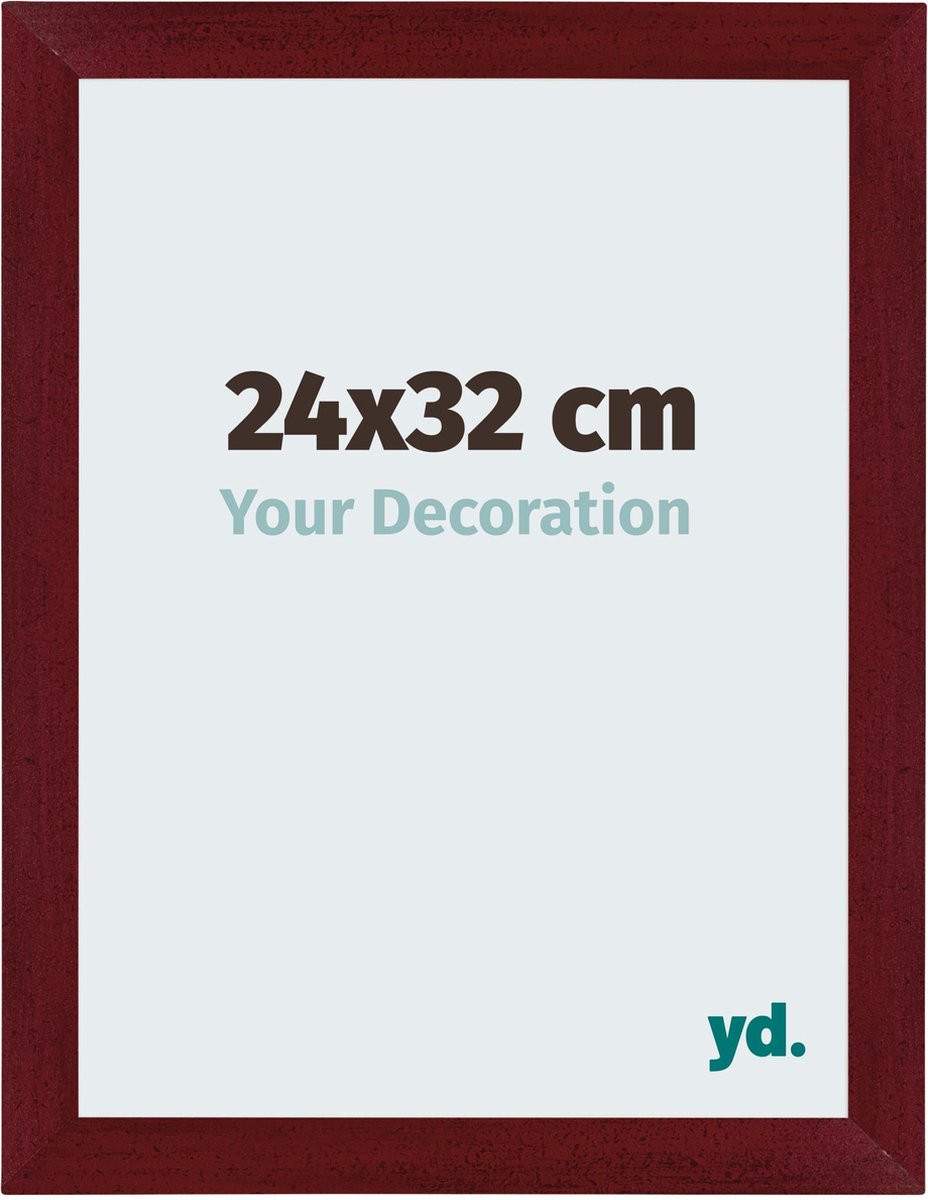 yd. Your Decoration - Fotolijst 24x32 cm - MDF - Wijnrood Geveegd - Mura