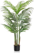 Kunstpalmplanten 120 cm nep tropische arecapalm met bladeren Grote palmbomen Kunstplanten in pot Kunstboom Kunststof palm Decoratieve planten voor thuis Slaapkamer Kantoor