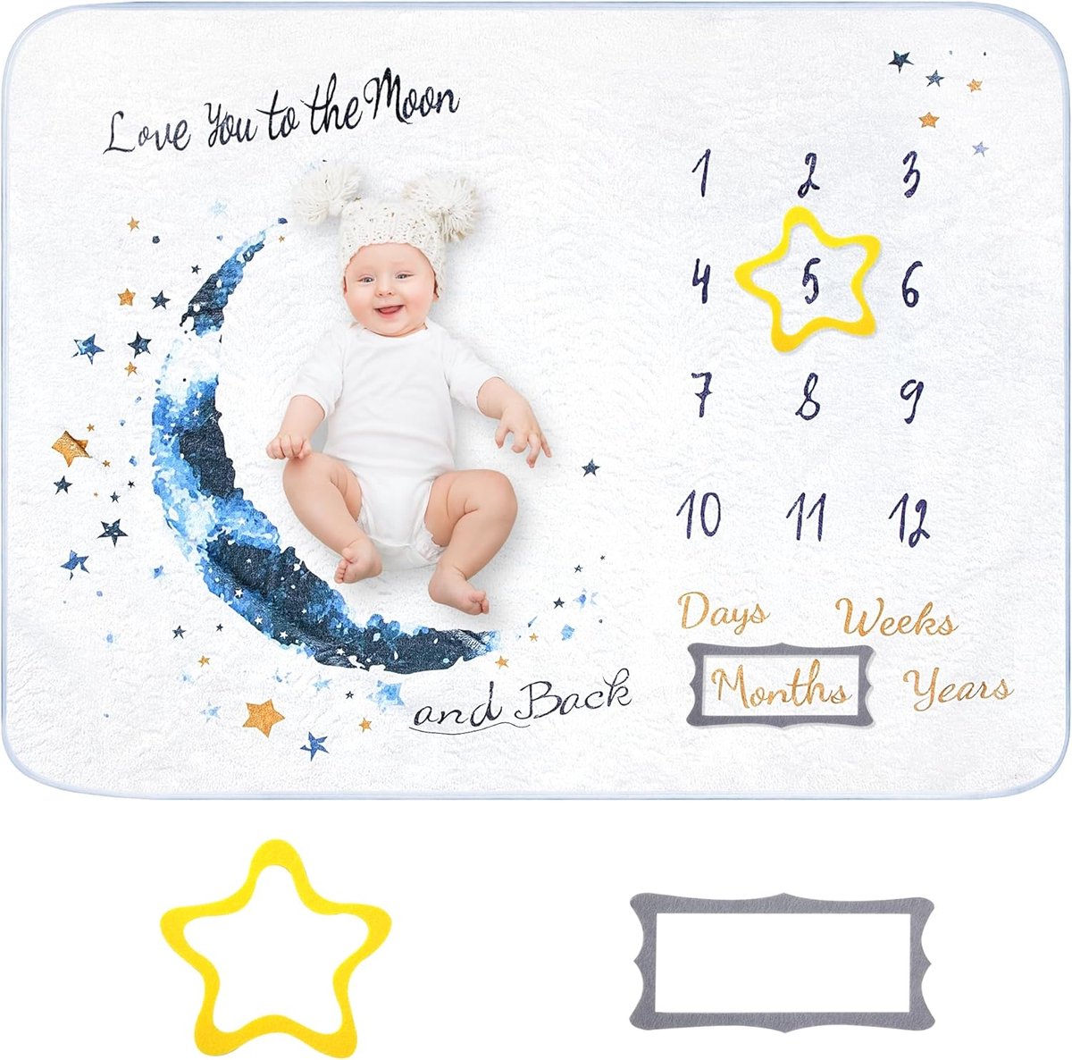 Goedkoopste Mijlpaaldeken - Baby - Geboorte - Mijlpaal - Deken - Milestone - Baby shower - Baby cadeau - Herinnering - Het beste kraamcadeau!